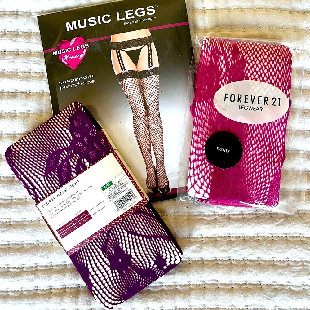 SPRING SALE! NWT set of 3 fishnet/mesh tights & stockings , size S/M,